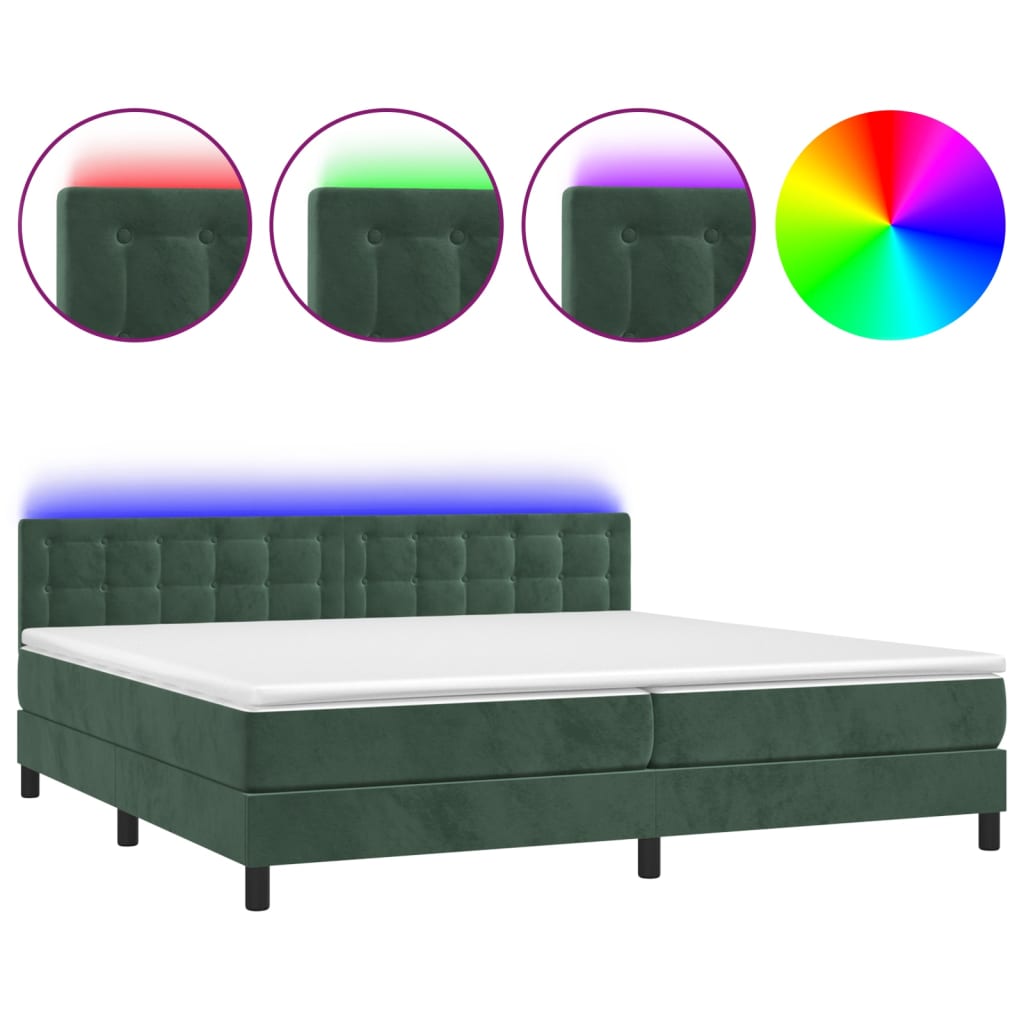 Cama box spring 200x200 Verde