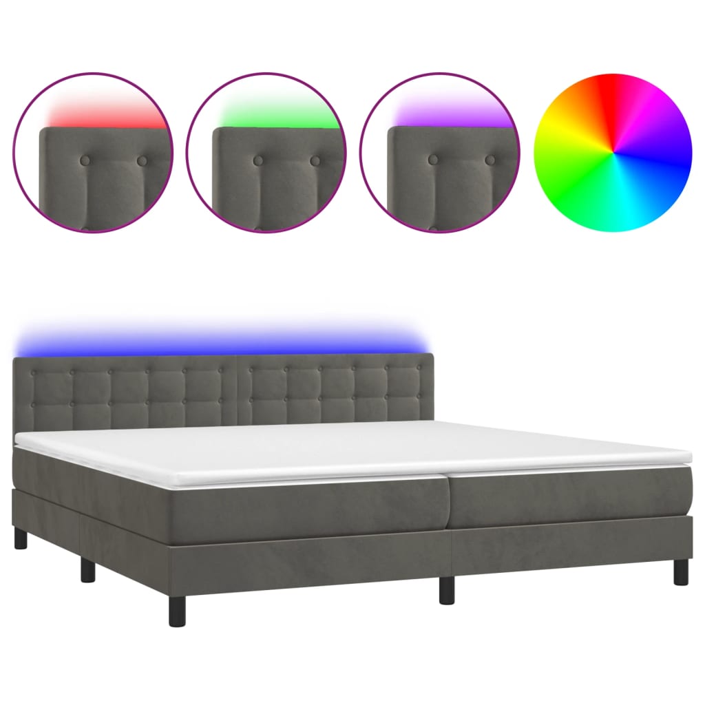 Cama box spring 200x200 Gris Oscuro
