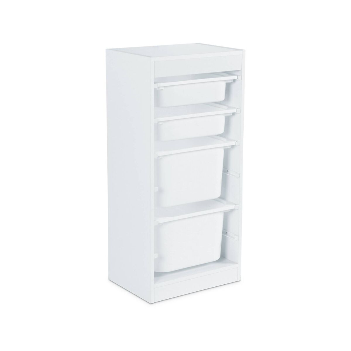Mueble para niños con 4 cubos de almacenaje, sora, blanco, 41.5x30x89 cm