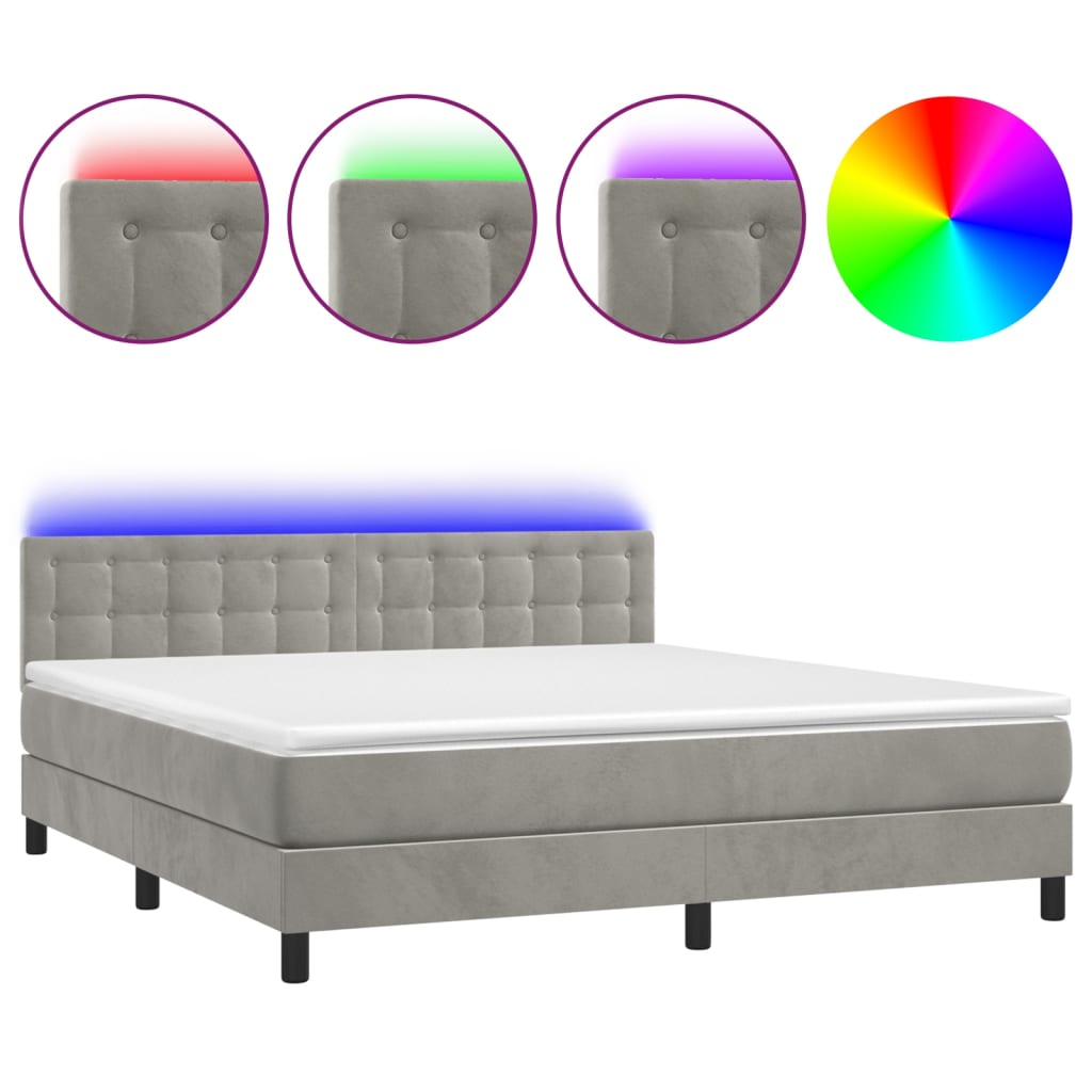 Cama box spring 160x200 Gris