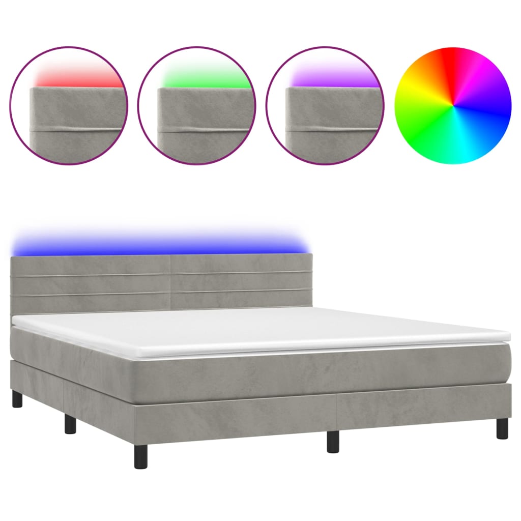 Cama box spring 160x200 Gris