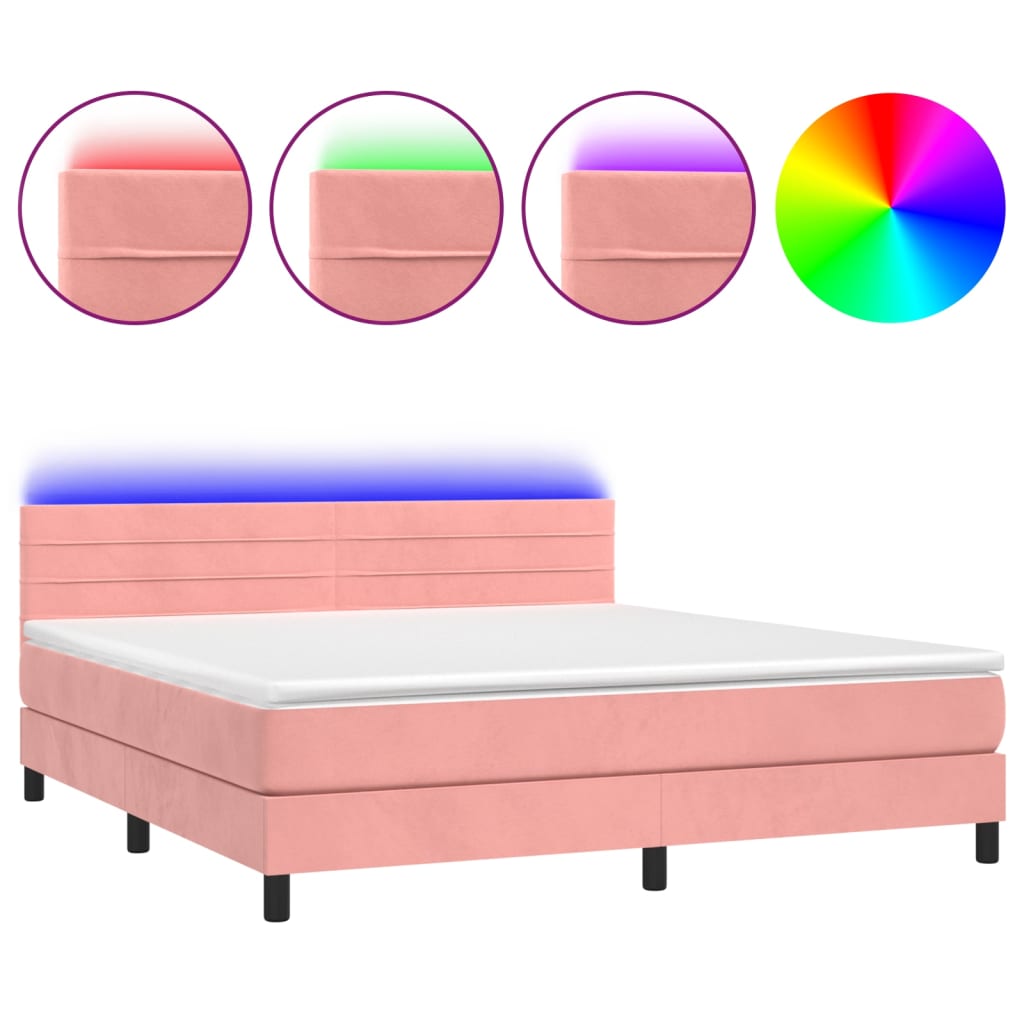 Cama box spring 160x200 Rosa