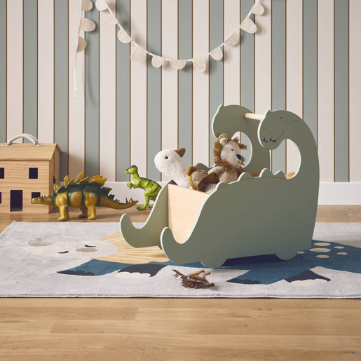Caixa de brinquedos com rodas, para crianças dinossauros