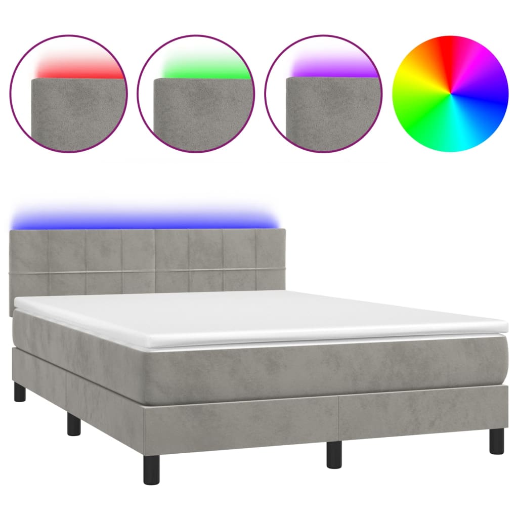 Cama box spring 140x200 Gris