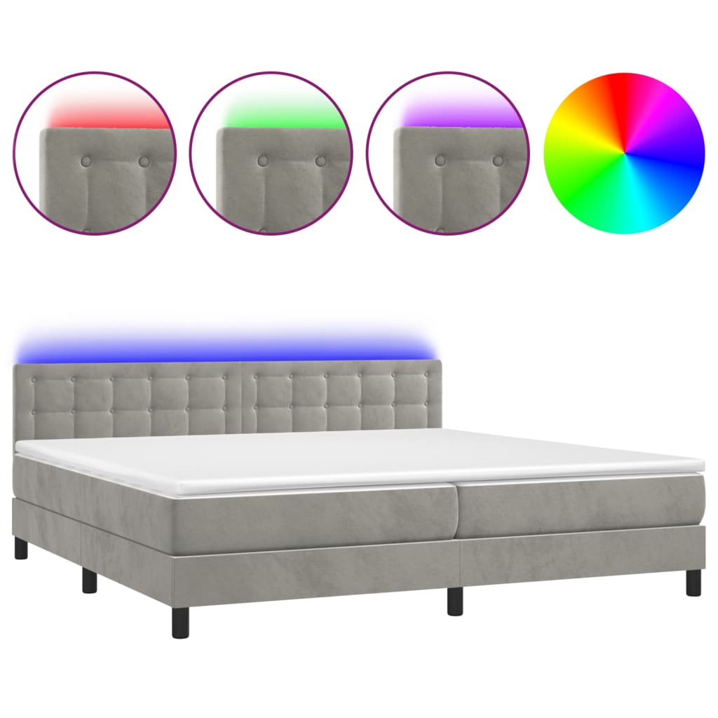 Cama box spring 200x200 Gris