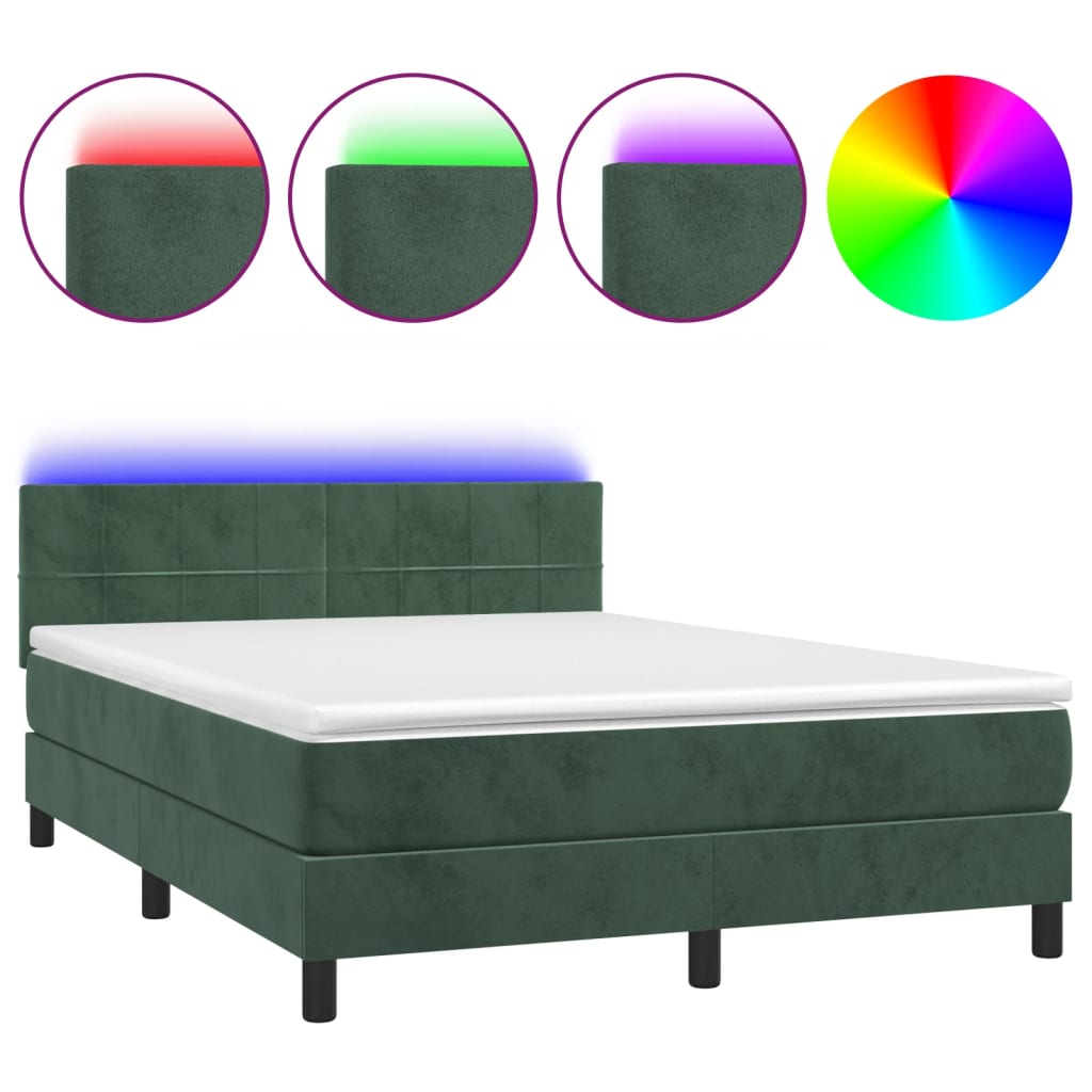 Cama box spring 140x200 Verde