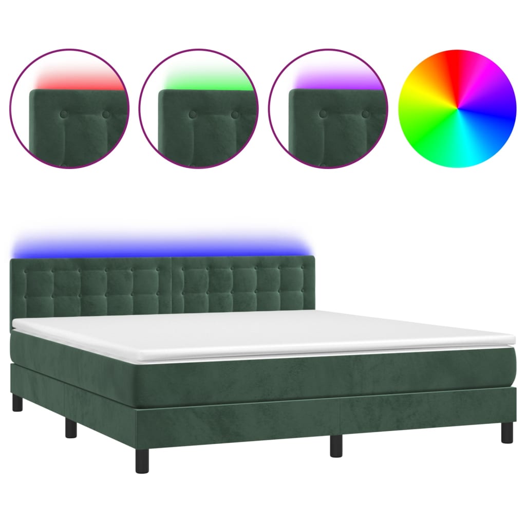 Cama box spring 160x200 Verde