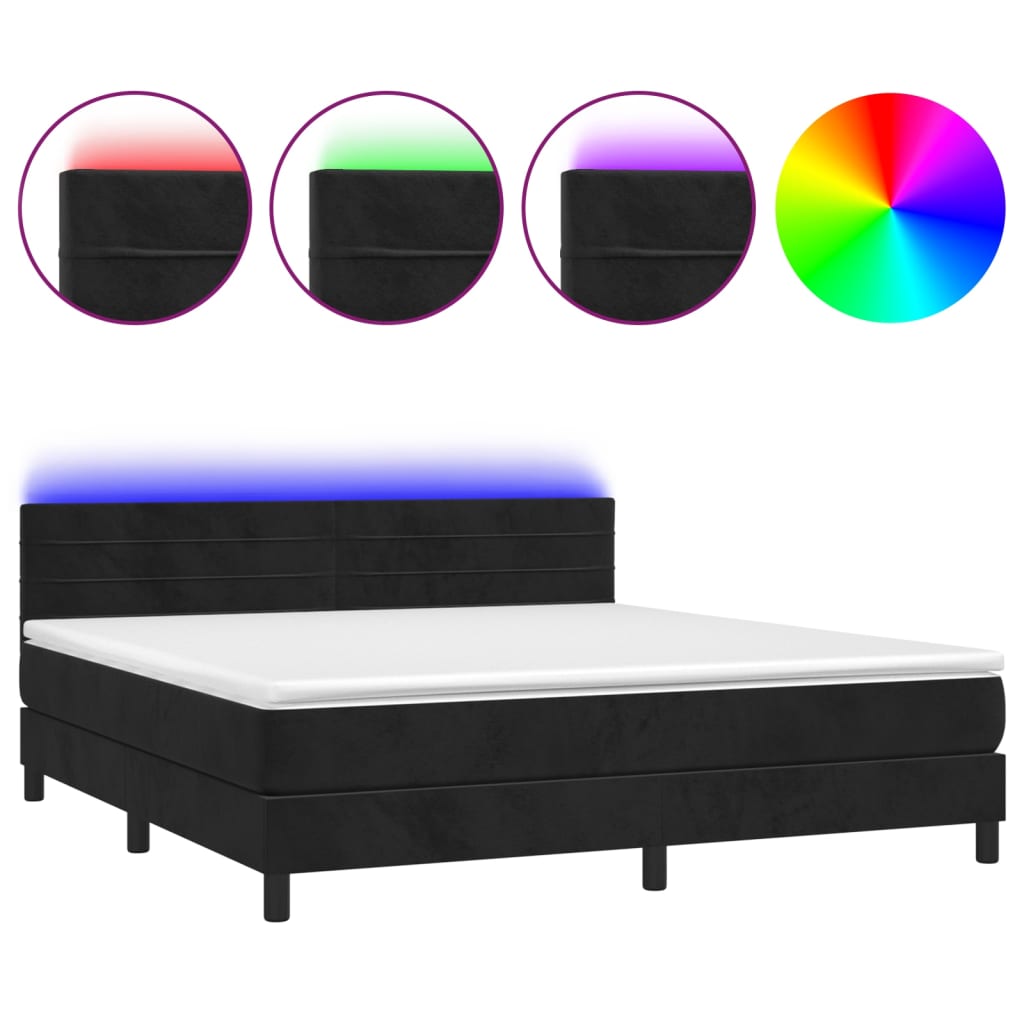 Cama box spring 160x200 Negro