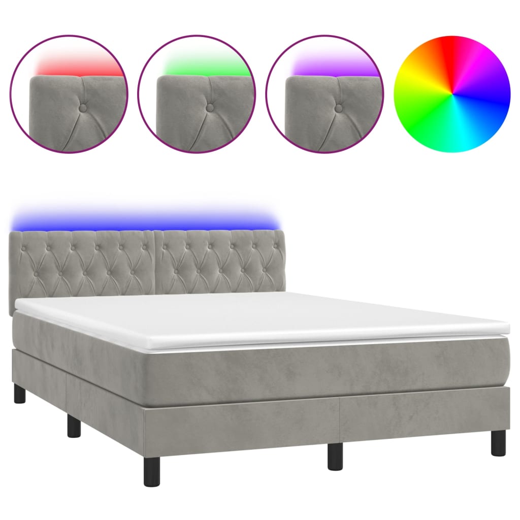 Cama box spring 140x190 Gris