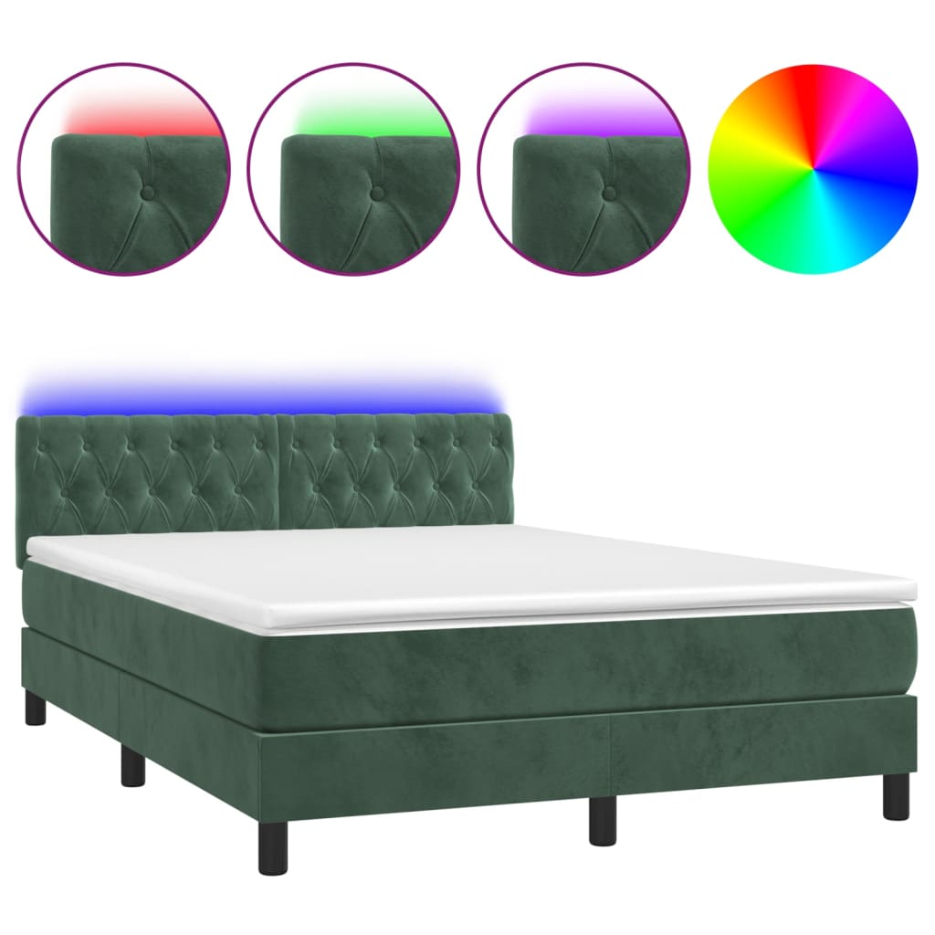 Cama box spring 140x190 Verde
