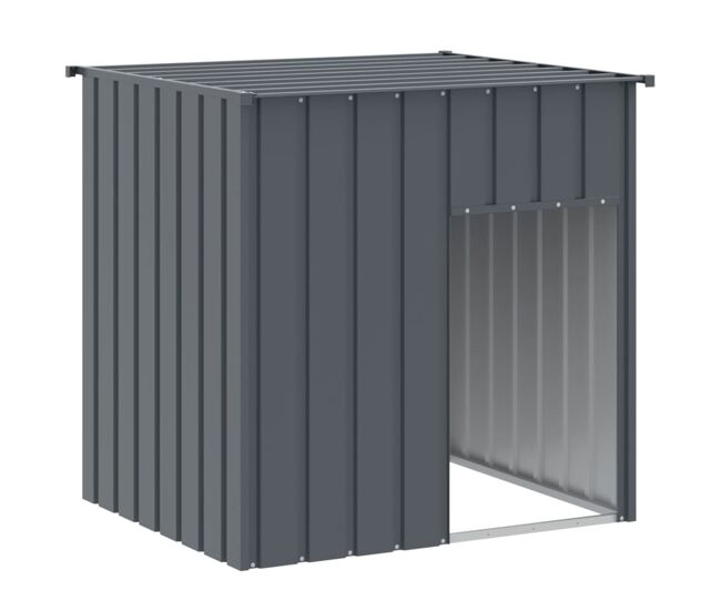 Vidaxl caseta para perro con techo de acero galvanizado antracita 110x103x109 cm