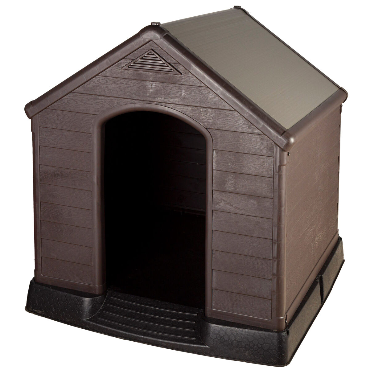 Curver caseta perro marrón de resina c/suelo elevado y sistema de ventilación 95x99x99 cm