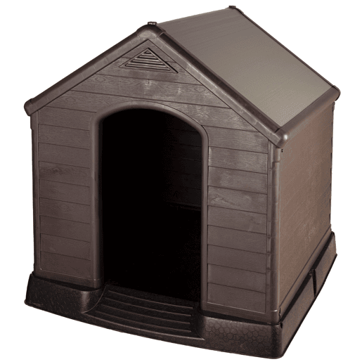 Curver Casinha de cão castanha em resina com chão elevado e sistema de ventilação 95x99x99 cm