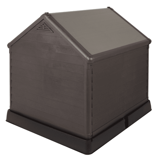 Curver Casinha de cão castanha em resina com chão elevado e sistema de ventilação 95x99x99 cm