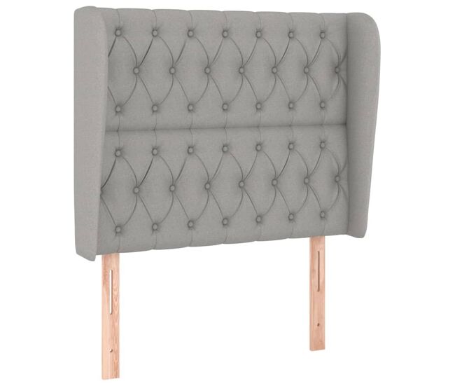Vidaxl cabecero con orejas de tela gris claro 93x23x118/128 cm