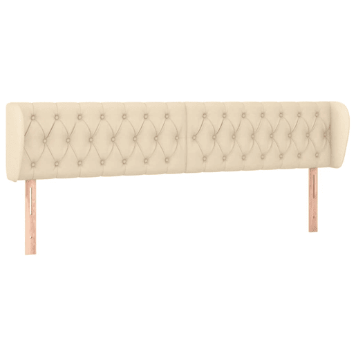 vidaXL Cabeceira de cama c abas tecido 203x23x7888 cm creme