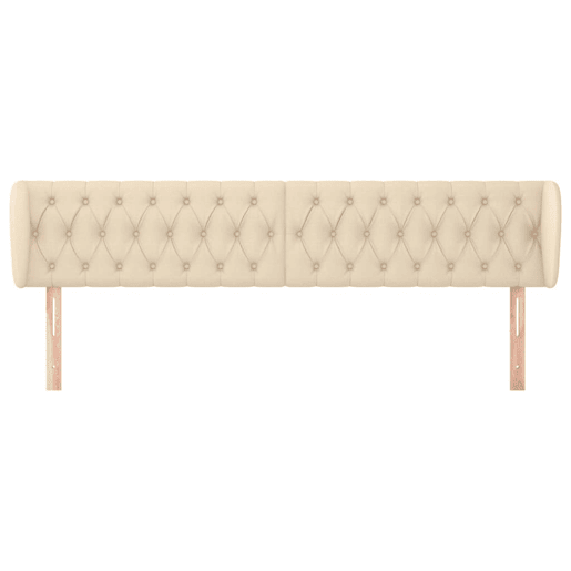 vidaXL Cabeceira de cama c abas tecido 203x23x7888 cm creme