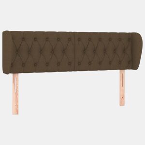 vidaXL Cabeceira de cama c abas tecido 163x23x7888cm castanho-escuro
