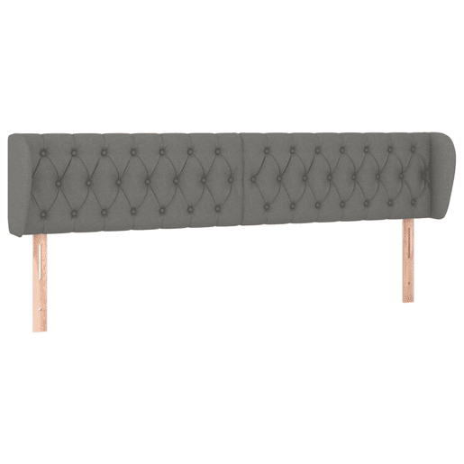 vidaXL Cabeceira de cama c abas tecido 183x23x7888cm cinzento-escuro vidaXL Cabeceira de cama c abas tecido 183x23x7888cm cinzento-escuro