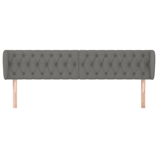 vidaXL Cabeceira de cama c abas tecido 183x23x7888cm cinzento-escuro vidaXL Cabeceira de cama c abas tecido 183x23x7888cm cinzento-escuro