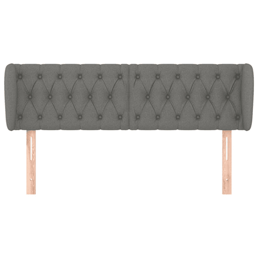 vidaXL Cabeceira de cama c abas tecido 147x23x7888cm cinzento-escuro vidaXL Cabeceira de cama c abas tecido 147x23x7888cm cinzento-escuro