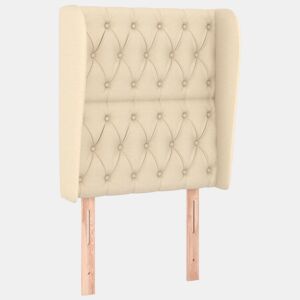 vidaXL Cabeceira de cama c abas tecido 83x23x118128 cm creme