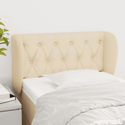 vidaXL Cabeceira de cama c abas tecido 83x23x7888 cm creme