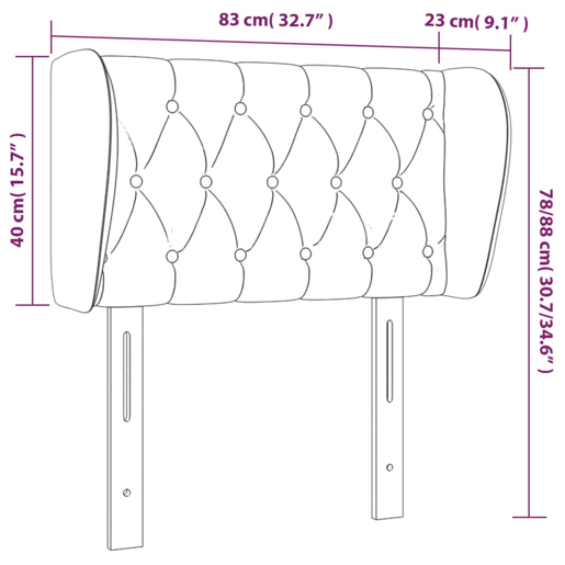 vidaXL Cabeceira de cama c abas tecido 83x23x7888 cm creme