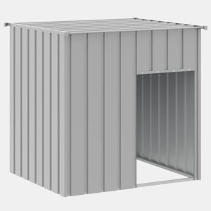 vidaXL Casota para cães com telhado cinza claro 110x103x109 cm aço galvanizado