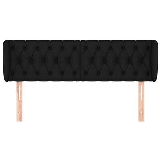 vidaXL Cabeceira de cama c abas tecido 163x23x7888 cm preto vidaXL Cabeceira de cama c abas tecido 163x23x7888 cm preto