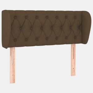 vidaXL Cabeceira de cama c abas tecido 103x23x7888cm castanho-escuro