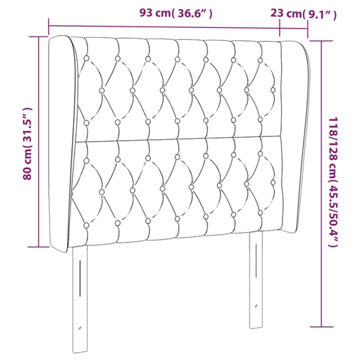 vidaXL Cabeceira cama c abas tecido 93x23x118128 cm cinzento-escuro vidaXL Cabeceira cama c abas tecido 93x23x118128 cm cinzento-escuro