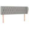 vidaXL Cabeceira de cama c abas tecido 147x23x7888 cm cinzento-claro