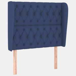 vidaXL Cabeceira de cama c abas tecido 93x23x118128 cm azul