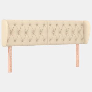 vidaXL Cabeceira de cama c abas tecido 163x23x7888 cm creme