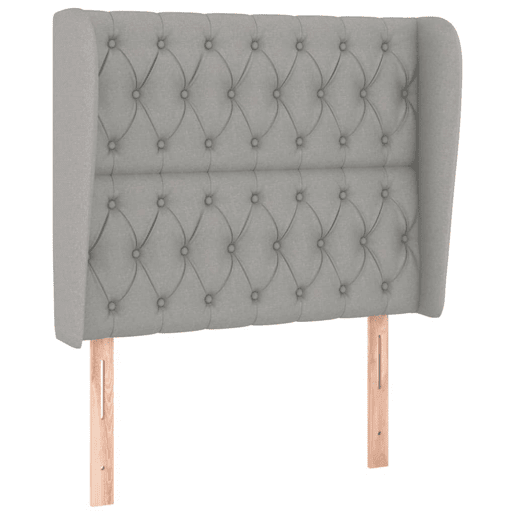 vidaXL Cabeceira cama c abas tecido 103x23x118128 cm cinzento-claro vidaXL Cabeceira cama c abas tecido 103x23x118128 cm cinzento-claro