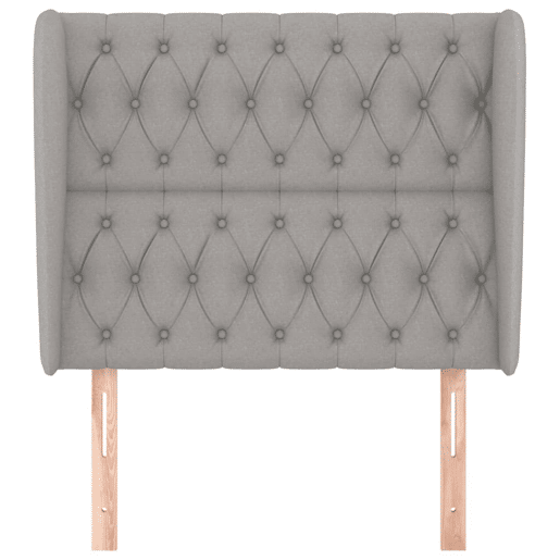 vidaXL Cabeceira cama c abas tecido 103x23x118128 cm cinzento-claro vidaXL Cabeceira cama c abas tecido 103x23x118128 cm cinzento-claro