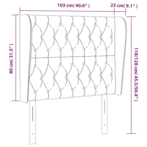 vidaXL Cabeceira cama c abas tecido 103x23x118128 cm cinzento-claro vidaXL Cabeceira cama c abas tecido 103x23x118128 cm cinzento-claro