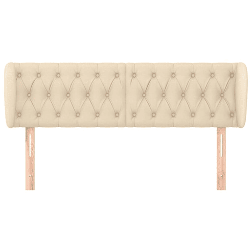 vidaXL Cabeceira de cama c abas tecido 147x23x7888 cm creme
