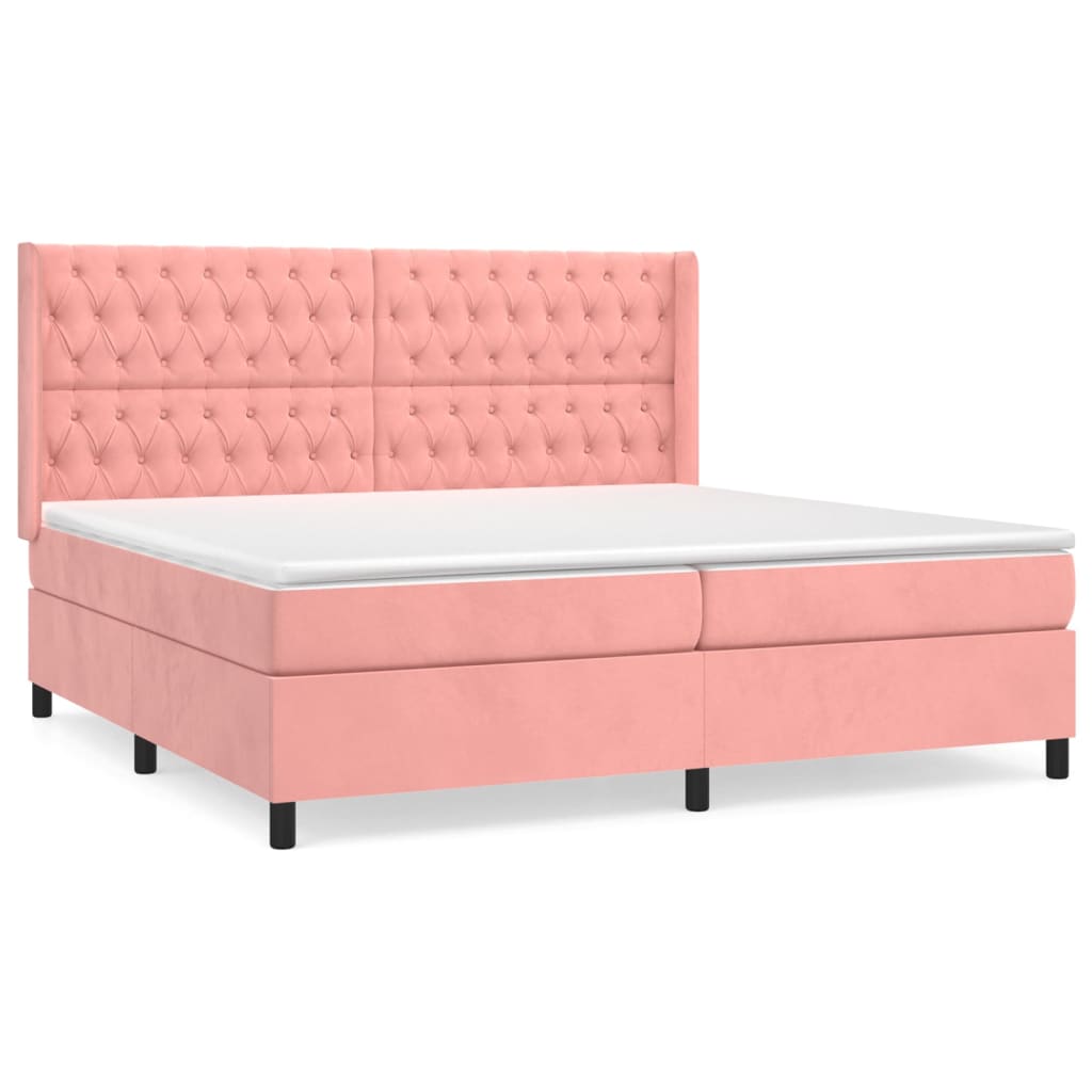 Cama box spring 200x200 Rosa