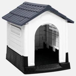 vidaXL Casota para cães cinza 57x68x66 cm Polipropileno