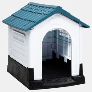 vidaXL Casota para cães 57x68x66 cm polipropileno azul