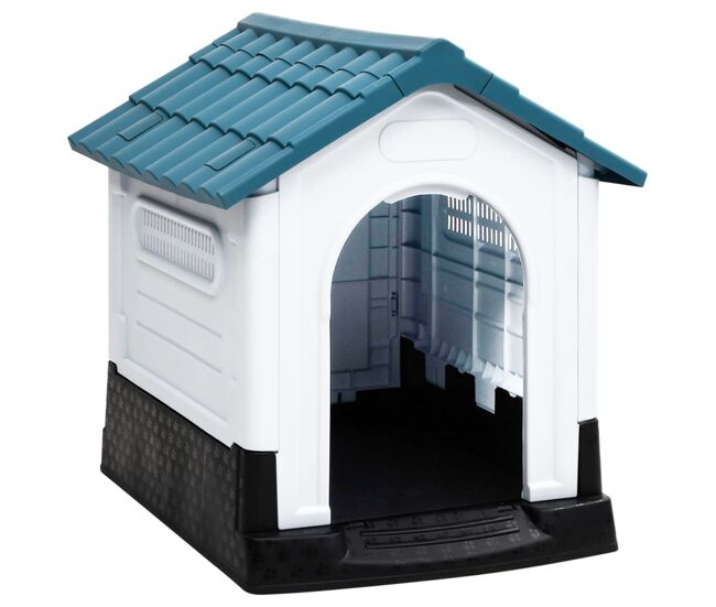 Vidaxl caseta para perros polipropileno azul 57x68x66 cm
