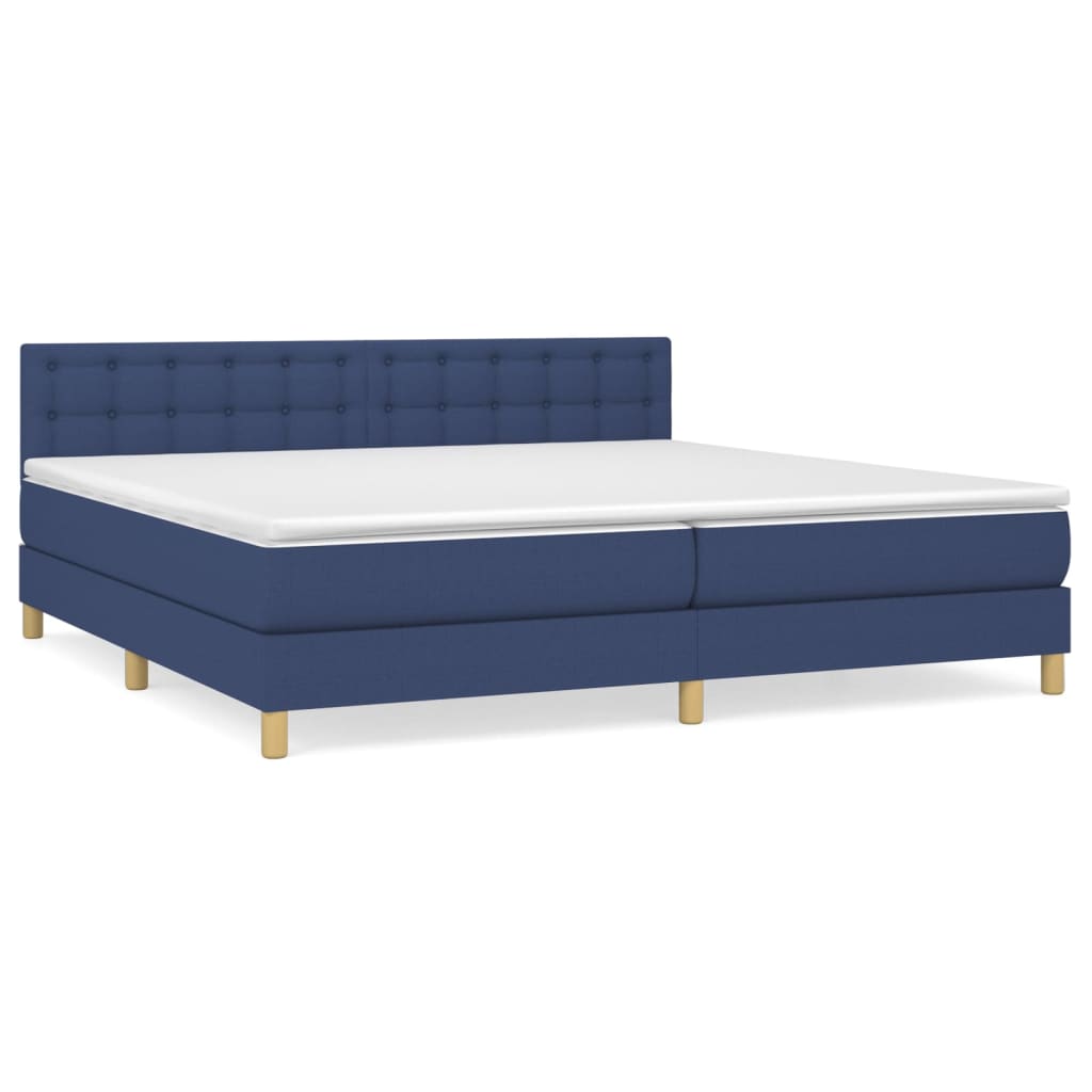Cama box spring 200x200 Azul