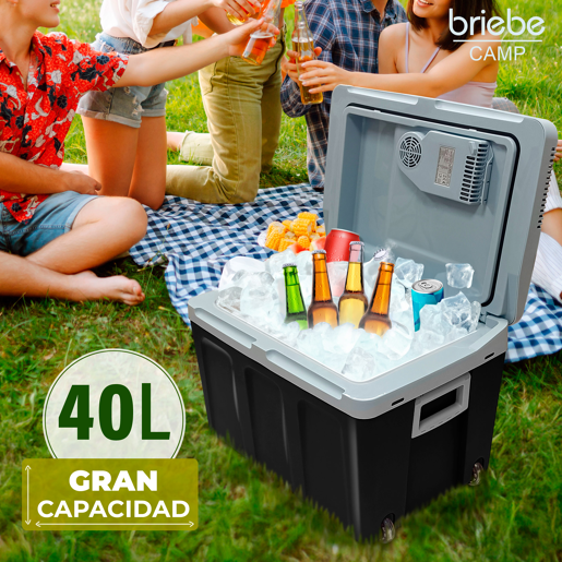 Briebe CF1155BLK Geleira Eléctrica 40L, Refrigerador Eléctrico Portátil, Campismo Viagens 12V  220 - 240V, Refrigeração e Aquecimento, 58 , Preto
