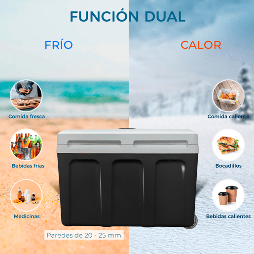 Briebe CF1155BLK Geleira Eléctrica 40L, Refrigerador Eléctrico Portátil, Campismo Viagens 12V  220 - 240V, Refrigeração e Aquecimento, 58 , Preto