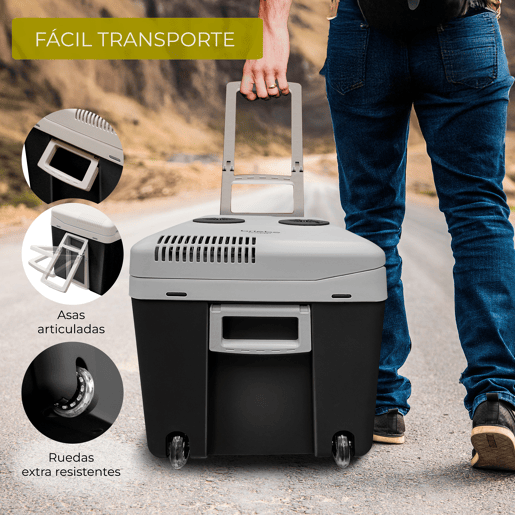 Briebe CF1155BLK Geleira Eléctrica 40L, Refrigerador Eléctrico Portátil, Campismo Viagens 12V  220 - 240V, Refrigeração e Aquecimento, 58 , Preto