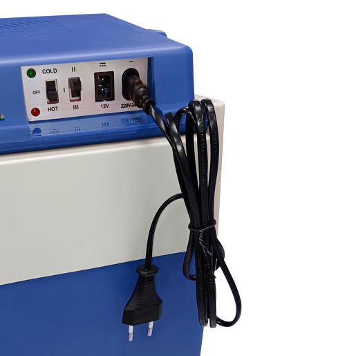 Briebe CF1153BLU Geleira Eléctrica 28L, Refrigerador Eléctrico Portátil, Campismo Viagens 12V  220 - 240V, Refrigeração e Aquecimento, 55, Azul