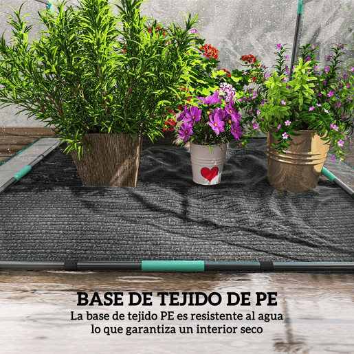 Outsunny Estufa Pequena Estufa de Exterior Porta com Fecho de Correr Base de Tecido PE Impermeável e Estrutura de Aço Estufa para Cultivar Plantas Flores 90x90x105 cm Transparente