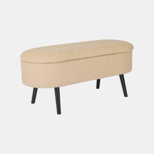 Banco, extremidade da cama com revestimento de boucle, Sherpa, Beige, 112x44x50 cm
